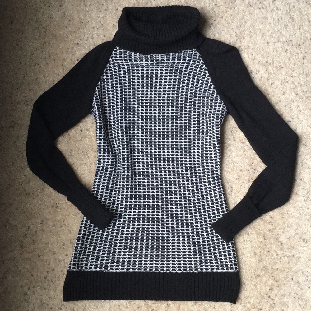 5 for $25 / Cremieux Black and White Sweater Dress